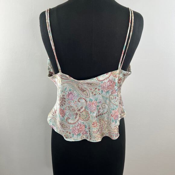 VINTAGE Victoria's Secret Satin Soft Pastel Floral 2-Piece Lingerie Pajama Set M - Picture 4 of 9